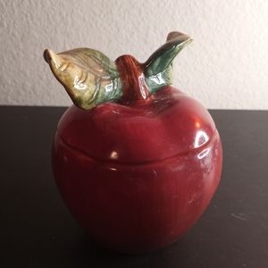 VTG Sakura Ceramic 5" Apple Shaped Jelly or Dip Jar.